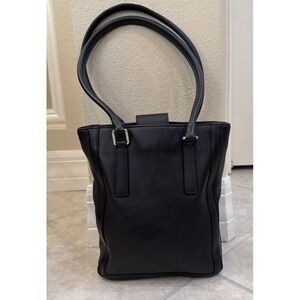 Vintage COACH Bonnie Cashin Legacy Black Leather purse Tote 9422 Silver Hardware